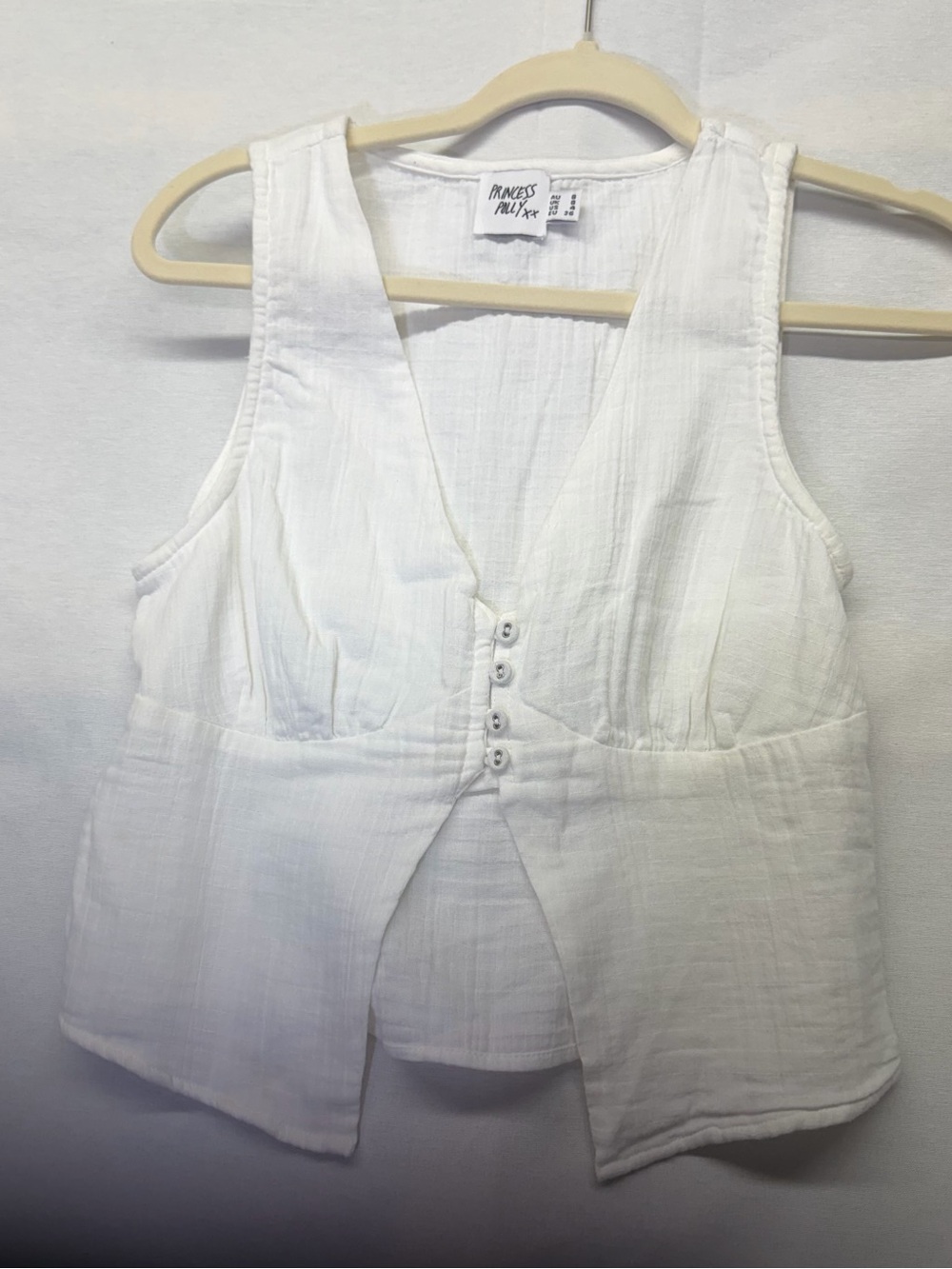 Princess Polly White Crop Vest Top